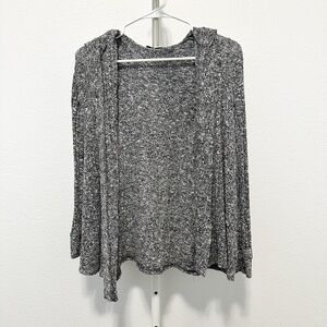 Urban Outfitters BDG Knit Draped Cardigan with Hood in Heather Gray